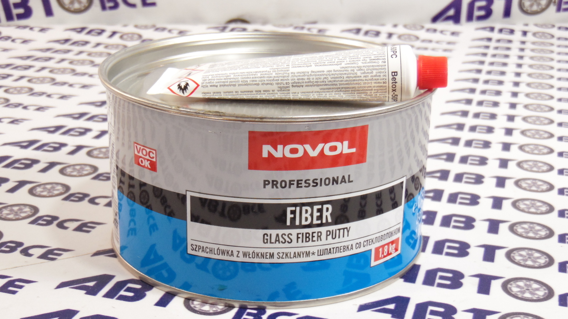 Шпатлевка со стеклом 1.8 кг (Fiber) NOVOL